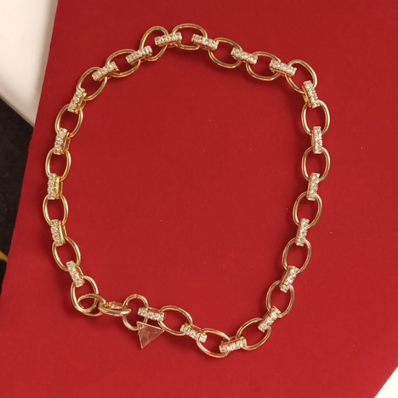 Serafina Timeless STUNNING Gold Cable Chain with CZ between links - Picture 3 of 10